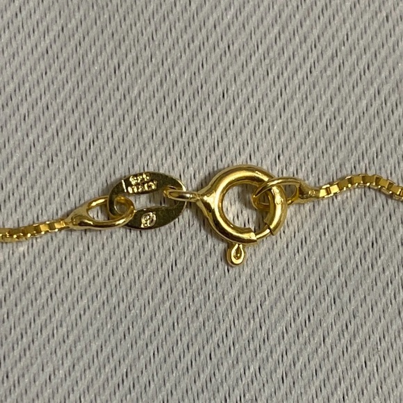 Gold Plated 925 Sterling Silver Necklace w Gold & Silver Two-Tone Cross Pendant - Picture 3 of 7